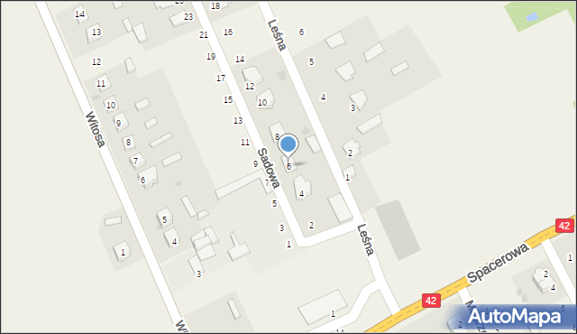 Fałków, Sadowa, 6, mapa Fałków