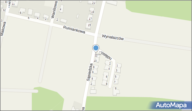 Gądów, Sąsiedzka, 12, mapa Gądów