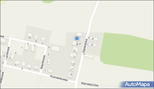 Gądów, Sąsiedzka, 25, mapa Gądów