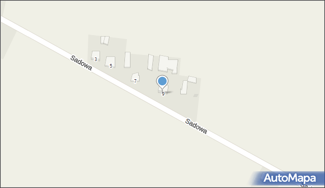 Gąsewo Poduchowne, Sadowa, 9, mapa Gąsewo Poduchowne
