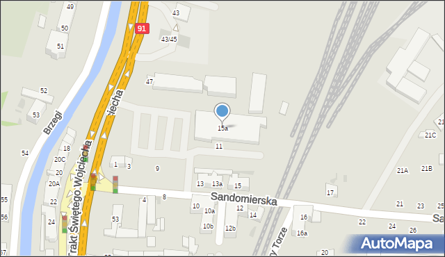 Gdańsk, Sandomierska, 15a, mapa Gdańska