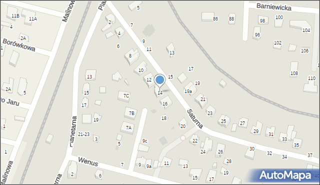 Gdańsk, Saturna, 14, mapa Gdańska