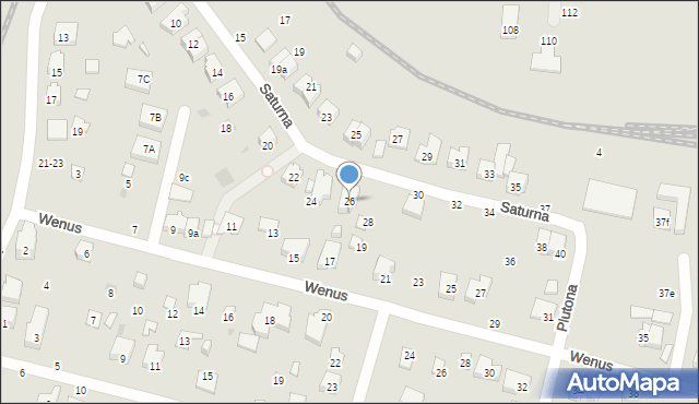 Gdańsk, Saturna, 26, mapa Gdańska