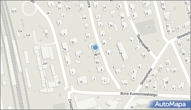 Gdańsk, Sambora, 8B, mapa Gdańska