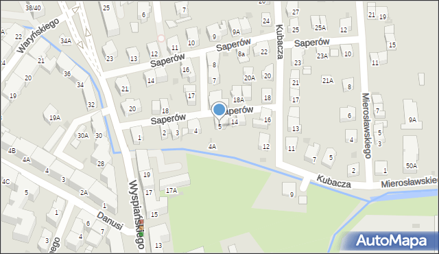 Gdańsk, Saperów, 5, mapa Gdańska