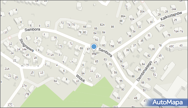 Gdynia, Sambora, 65a, mapa Gdyni