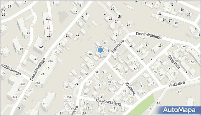 Gdynia, Sambora, 12, mapa Gdyni