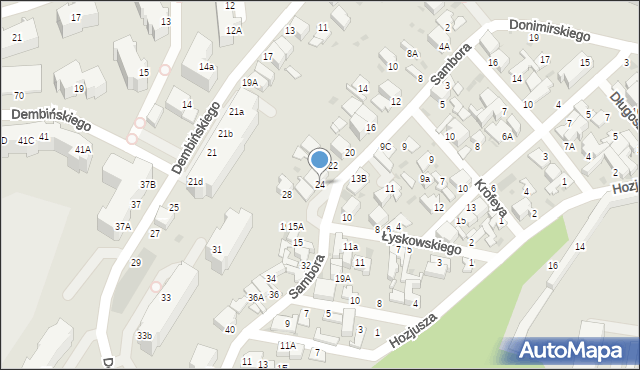 Gdynia, Sambora, 24, mapa Gdyni