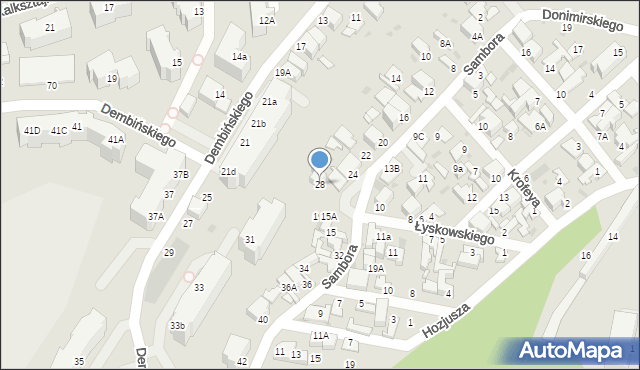 Gdynia, Sambora, 28, mapa Gdyni