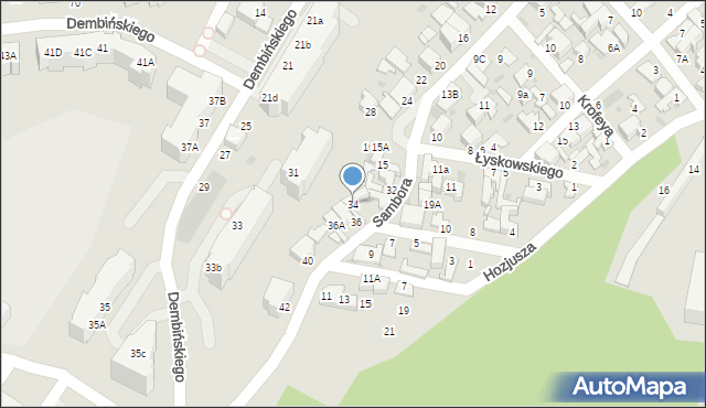 Gdynia, Sambora, 34, mapa Gdyni