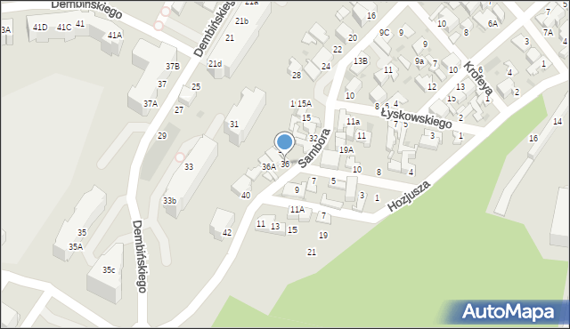 Gdynia, Sambora, 36, mapa Gdyni