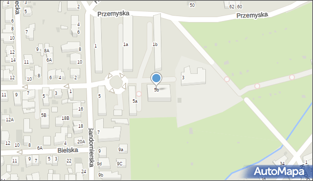 Gdynia, Sandomierska, 5b, mapa Gdyni