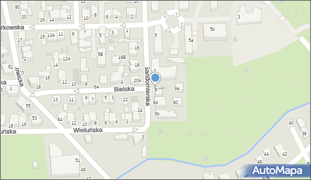 Gdynia, Sandomierska, 9, mapa Gdyni