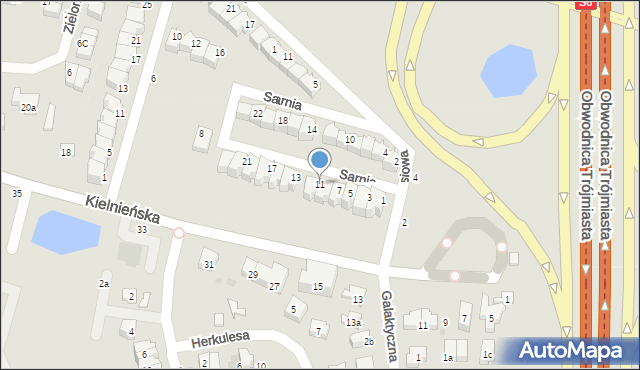 Gdynia, Sarnia, 11, mapa Gdyni