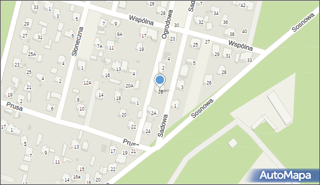 Glina, Sadowa, 2B, mapa Glina