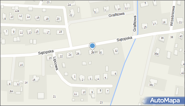 Glinno, Sątopska, 28, mapa Glinno