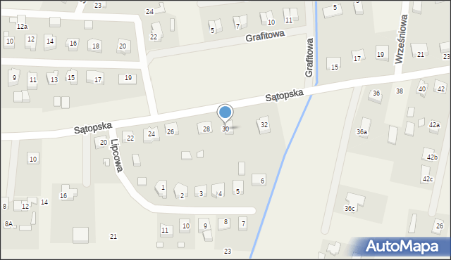 Glinno, Sątopska, 30, mapa Glinno