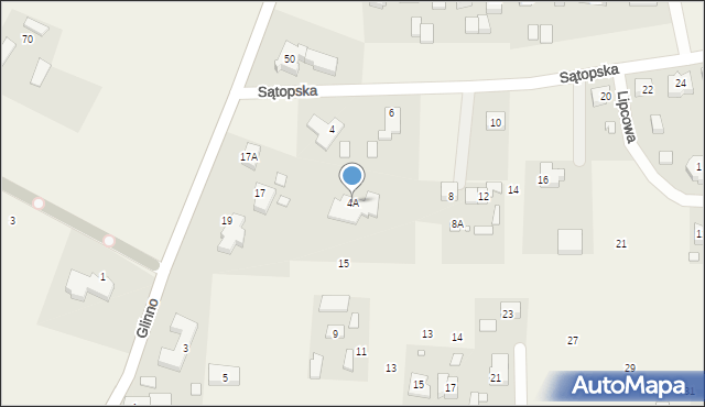 Glinno, Sątopska, 4A, mapa Glinno