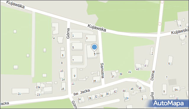 Gliwice, Samotna, 5, mapa Gliwic