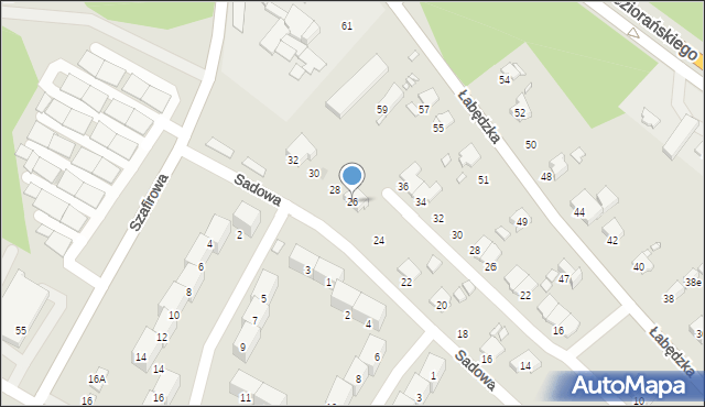 Gliwice, Sadowa, 26, mapa Gliwic