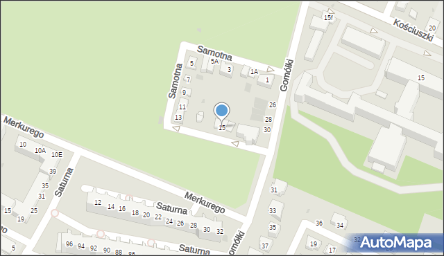 Głogów, Samotna, 15, mapa Głogów