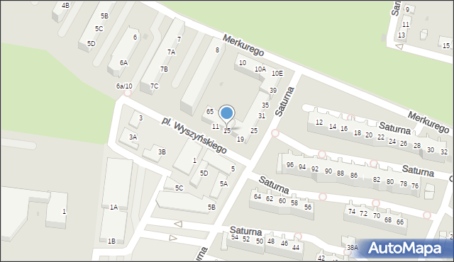Głogów, Saturna, 15, mapa Głogów