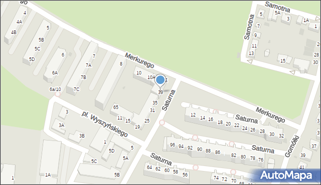 Głogów, Saturna, 39, mapa Głogów