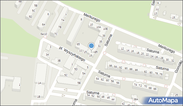 Głogów, Saturna, 53, mapa Głogów