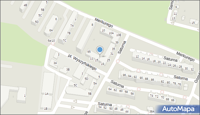 Głogów, Saturna, 57, mapa Głogów