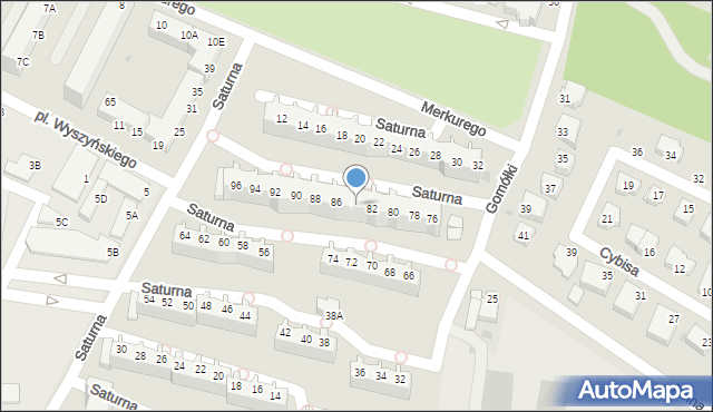 Głogów, Saturna, 84, mapa Głogów