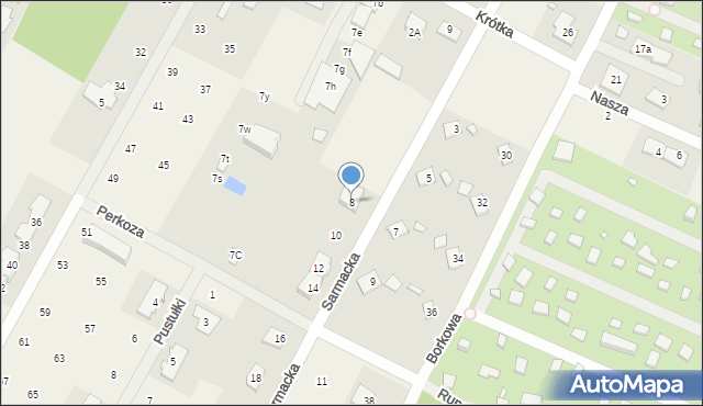 Głosków, Sarmacka, 8, mapa Głosków