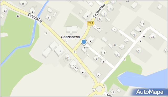 Godziszewo, Sawickiego, ks., 2, mapa Godziszewo