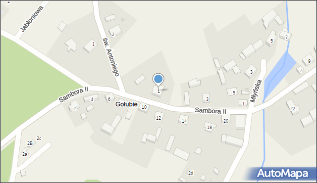 Gołubie, Sambora II, 1, mapa Gołubie