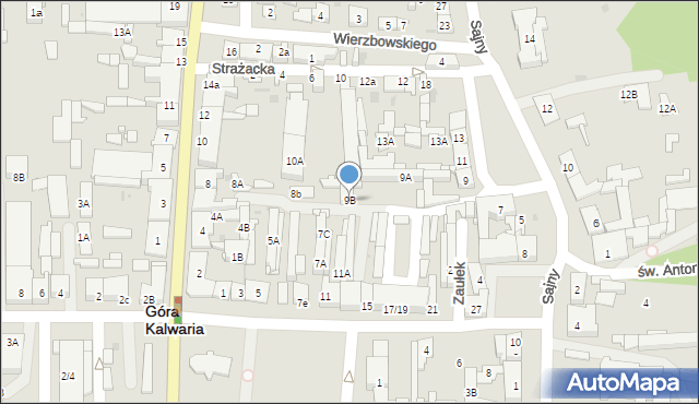 Góra Kalwaria, Sajny Zygmunta, ks., 9B, mapa Góra Kalwaria