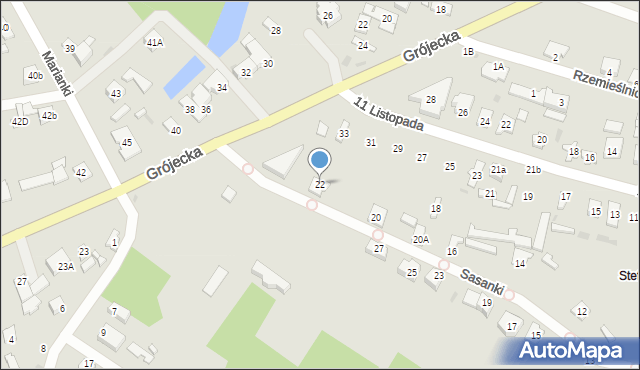 Góra Kalwaria, Sasanki, 22, mapa Góra Kalwaria