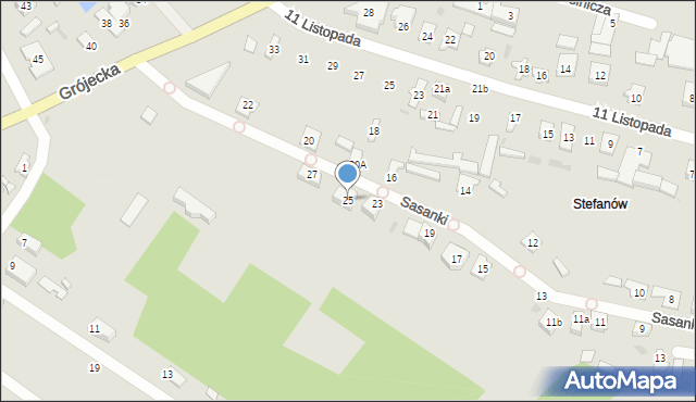 Góra Kalwaria, Sasanki, 25, mapa Góra Kalwaria