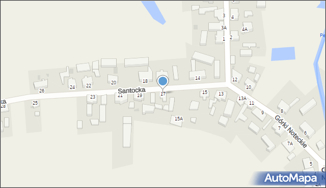 Górki Noteckie, Santocka, 17, mapa Górki Noteckie