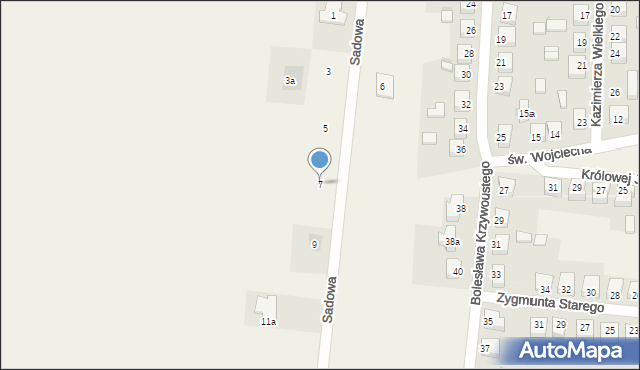 Gorzkowice, Sadowa, 7, mapa Gorzkowice