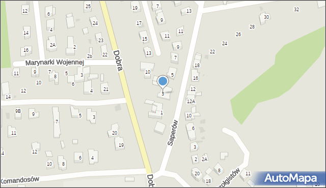 Gorzów Wielkopolski, Saperów, 3, mapa Gorzów Wielkopolski