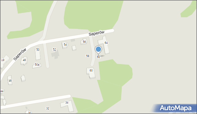 Gorzów Wielkopolski, Saperów, 62, mapa Gorzów Wielkopolski