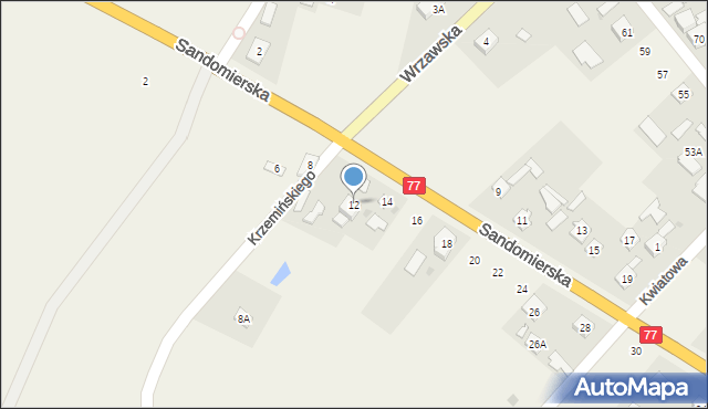 Gorzyce, Sandomierska, 12, mapa Gorzyce