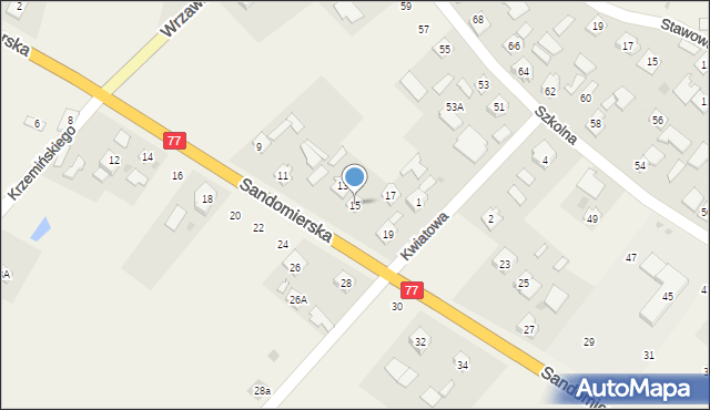 Gorzyce, Sandomierska, 15, mapa Gorzyce