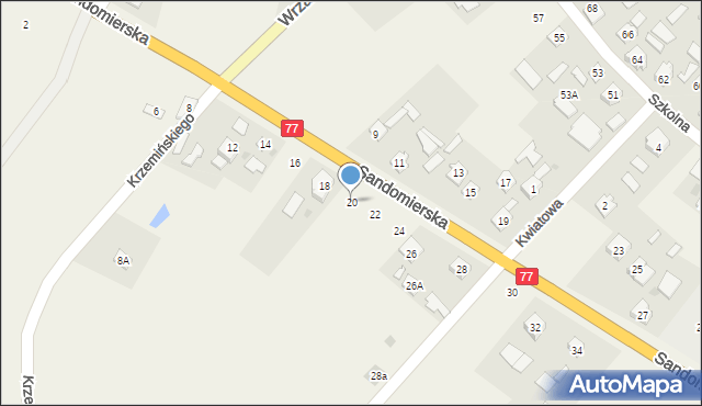 Gorzyce, Sandomierska, 20, mapa Gorzyce