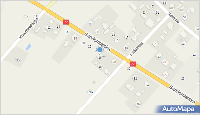 Gorzyce, Sandomierska, 26, mapa Gorzyce