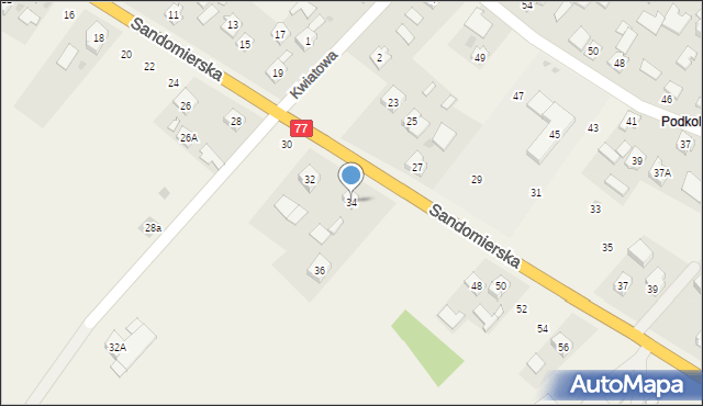 Gorzyce, Sandomierska, 34, mapa Gorzyce