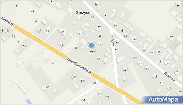 Gorzyce, Sandomierska, 53, mapa Gorzyce