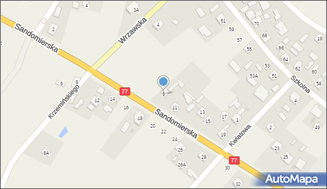 Gorzyce, Sandomierska, 9, mapa Gorzyce