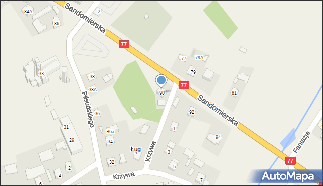 Gorzyce, Sandomierska, 90, mapa Gorzyce