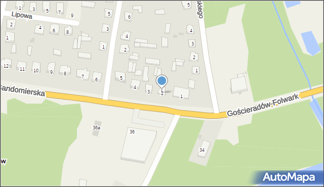 Gościeradów-Folwark, Sandomierska, 2, mapa Gościeradów-Folwark