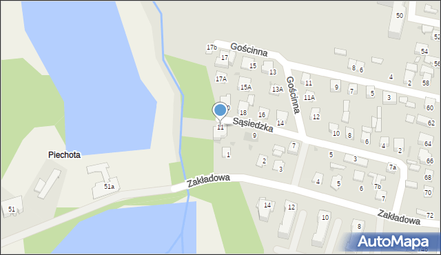 Gostynin, Sąsiedzka, 11, mapa Gostynin